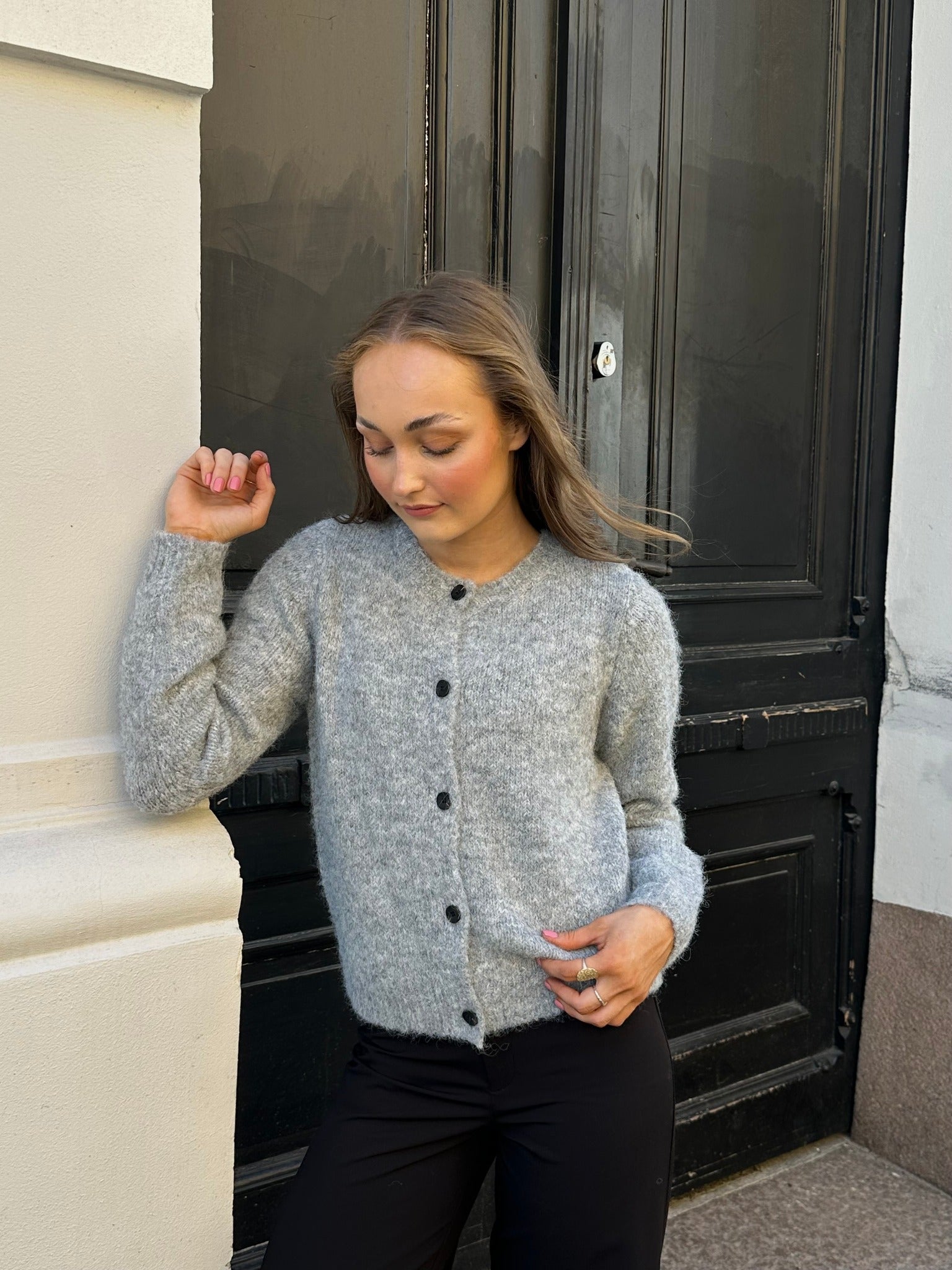 VMNOVAH Knit Cardigan - Medium Grey Melange